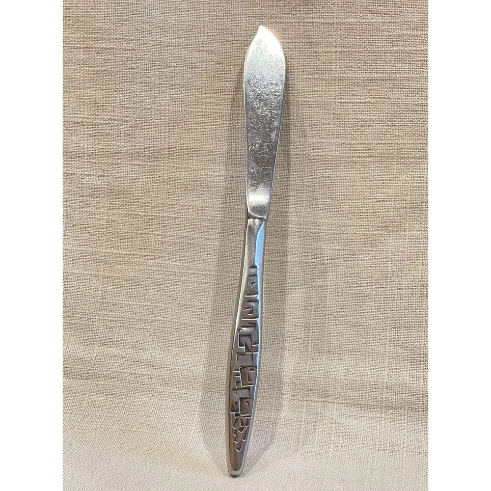 Lyon Stainless Cortez Aztec‎ Brutalist Mid Century Butter/Jam Spoon & Knife